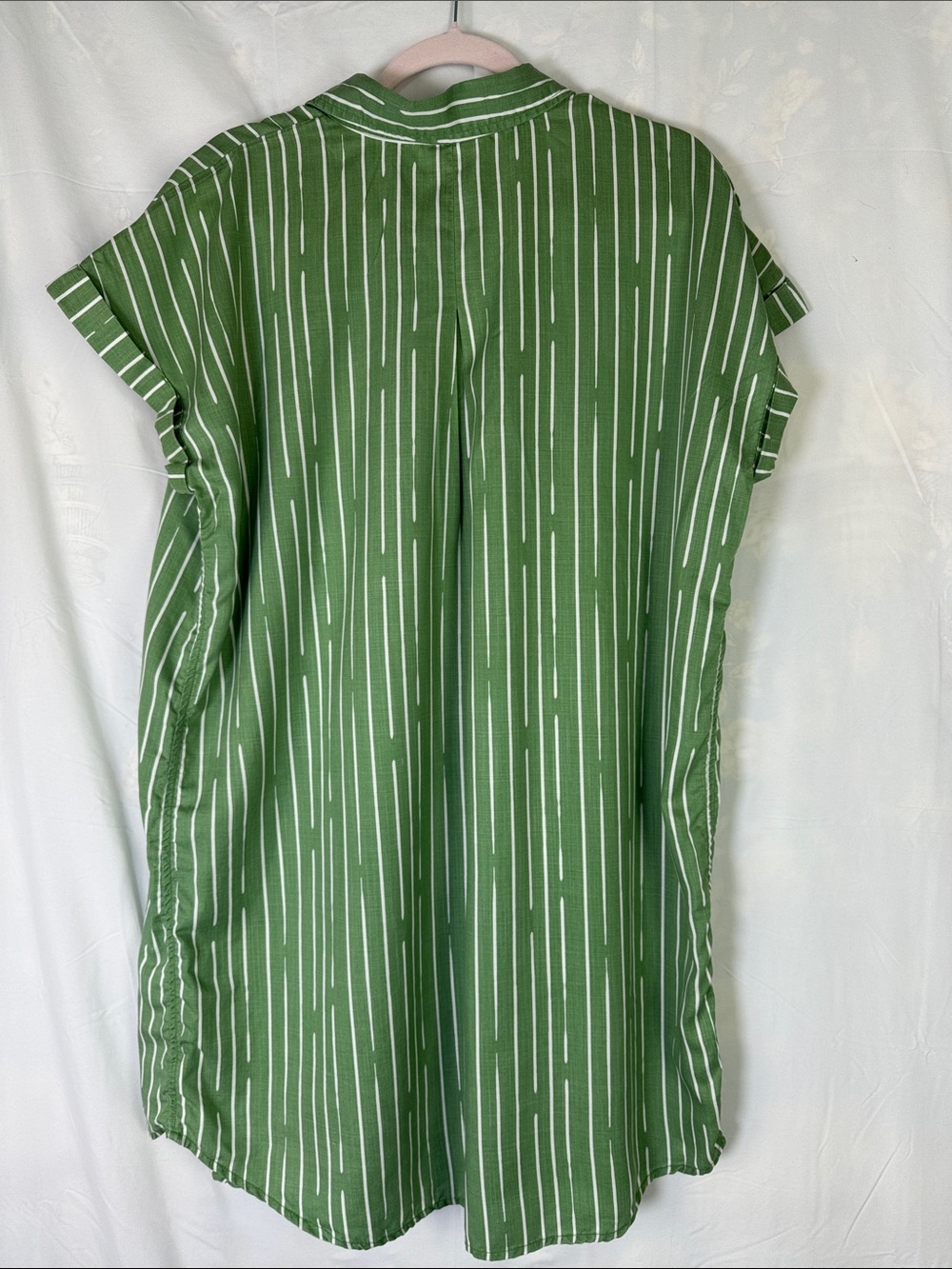 Wonderly Green Vertical-Strip Midi Shirt Dress - Picture 5 of 5